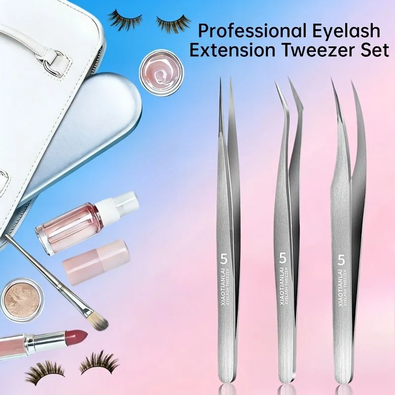 Eyelash Extension For Men - Ensemble de 3 pinces à sourcils