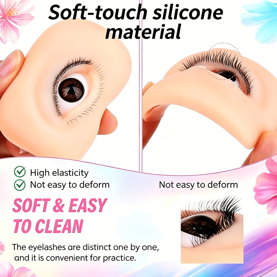 Eyelash Extension Model - Tête de mannequin réutilisable à 3