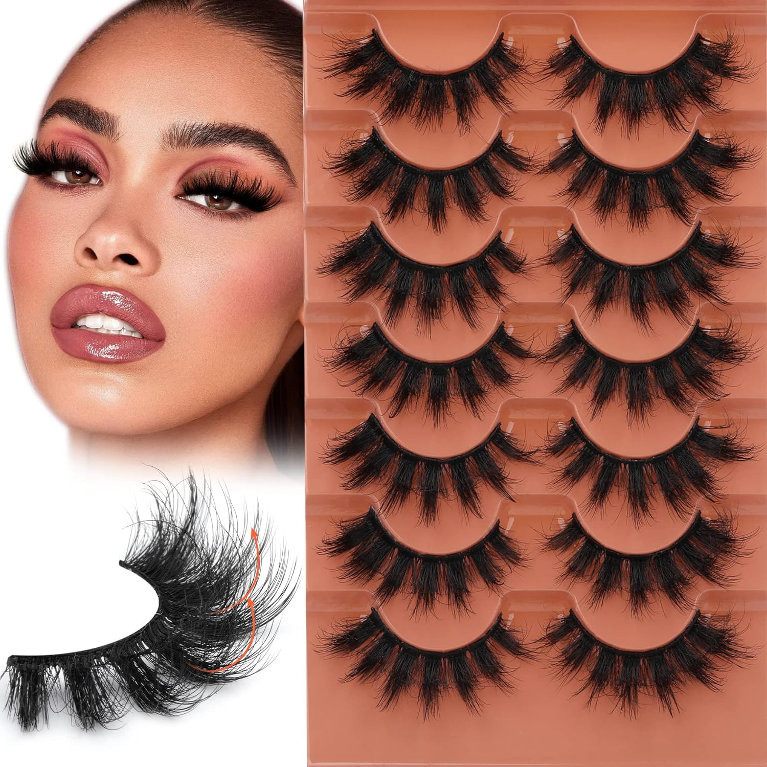Eyelash Extension Cat Eye - 7 paires de Faux cils moelleux
