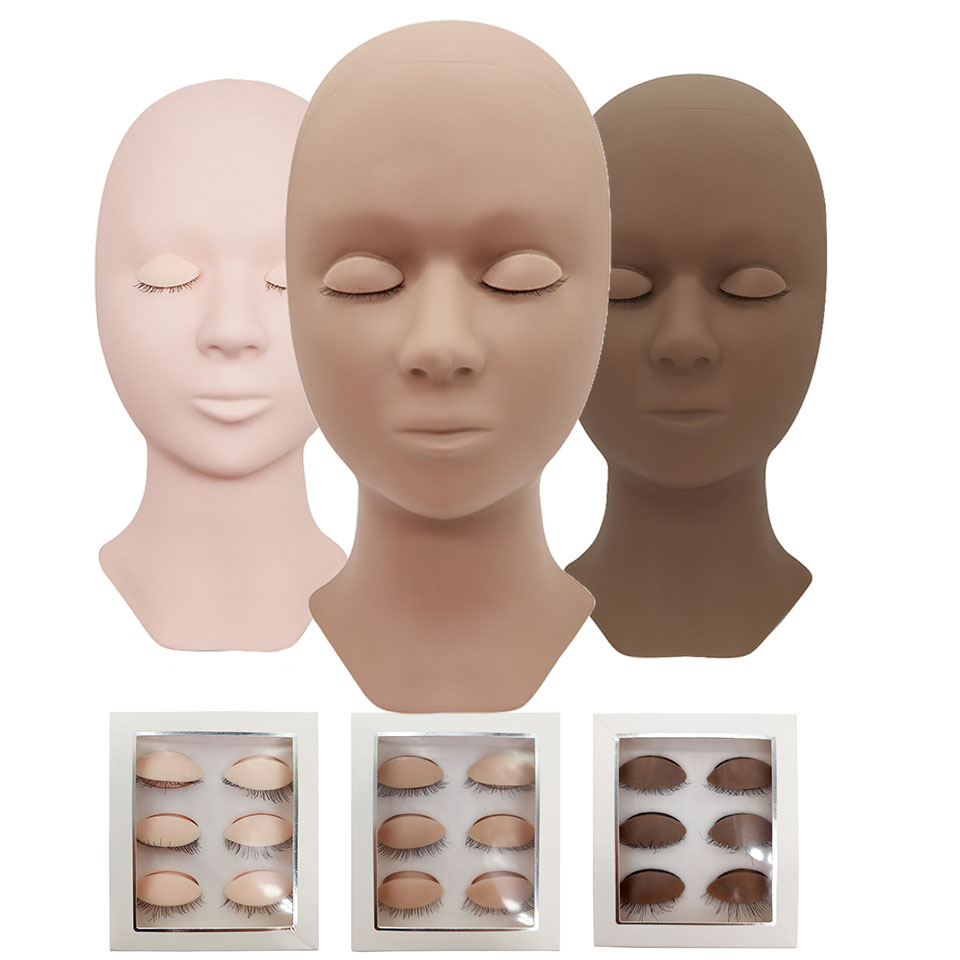 Eyelash Extension Model - Mannequin d'Entraînement de Tête en Silicone