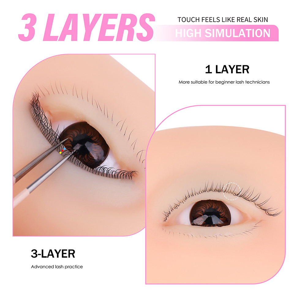 Modèle d'œil en silicone à 3 c - Eyelash Extension Model avis et prix