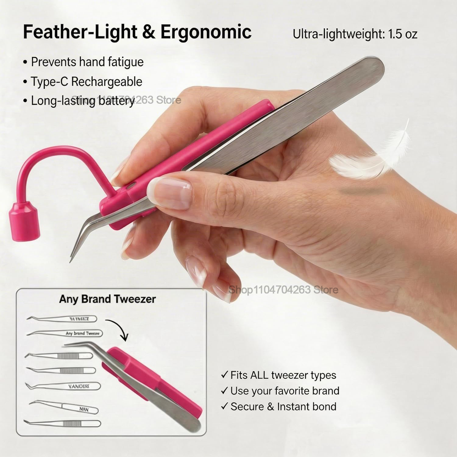 Mini lampe UV pour cils 180 °  - Eyelash Extension Glasses avis et prix