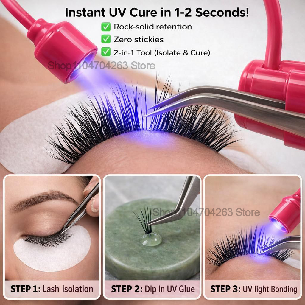 Mini lampe UV pour cils 180 °  - Eyelash Extension Glasses avis et prix