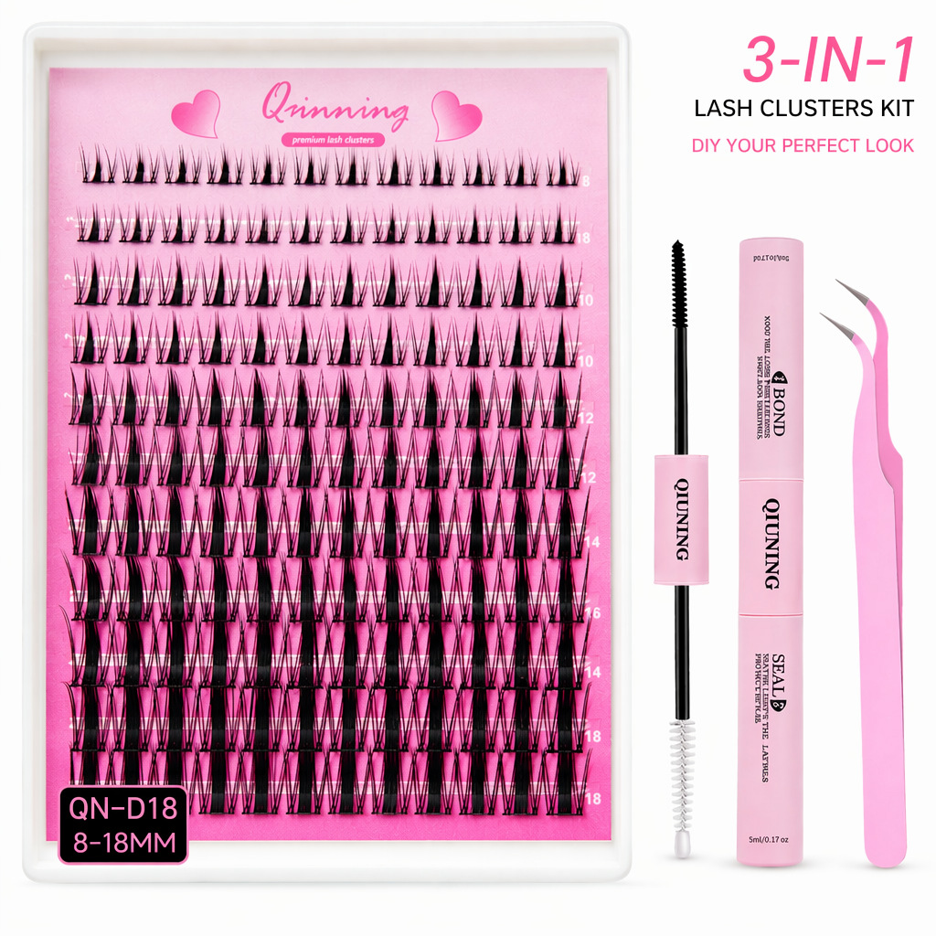 QIUNING Kit de Cils en Grappes - Eyelash Extension Wet Look avis et prix