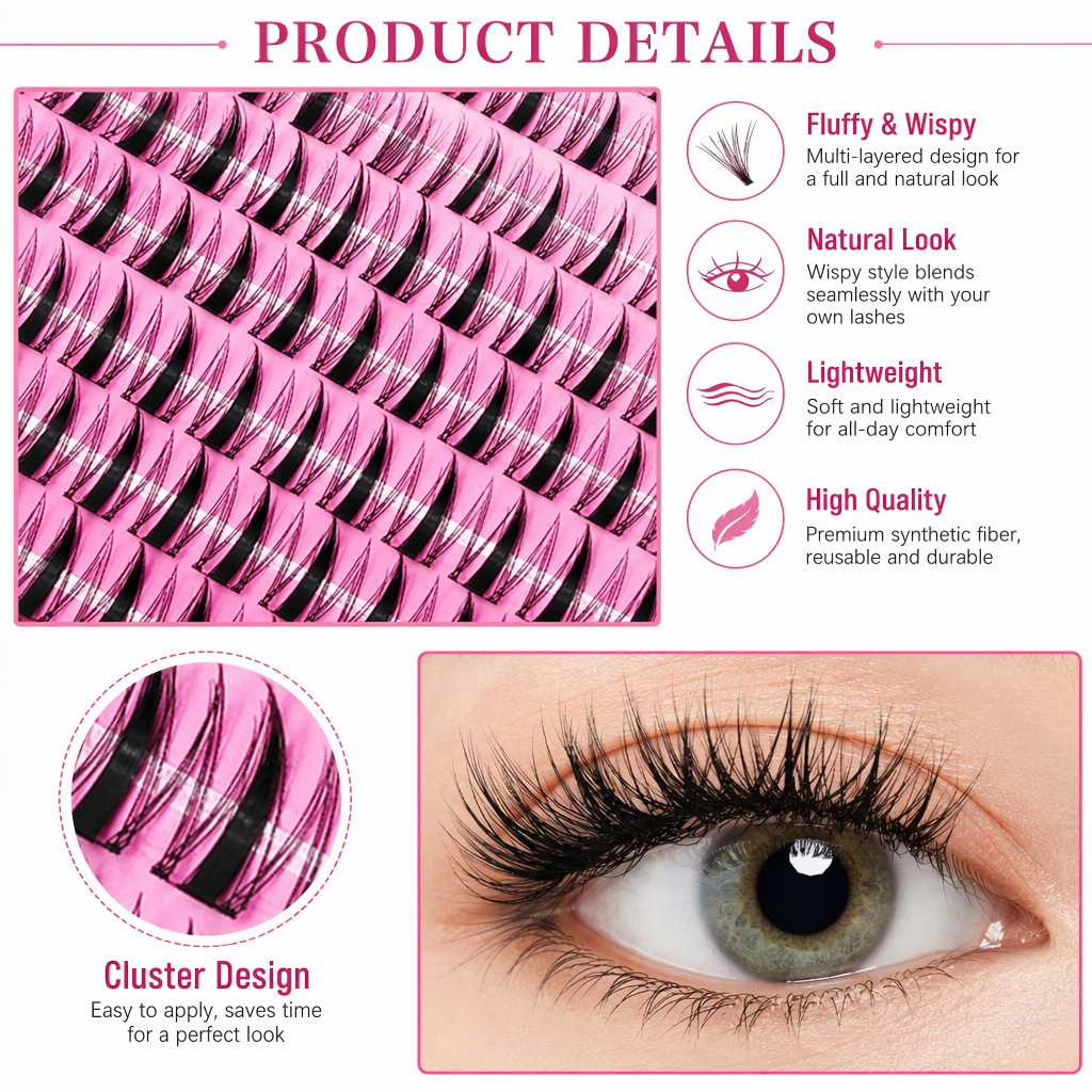 QIUNING Kit de Cils en Grappes - Eyelash Extension Wet Look avis et prix