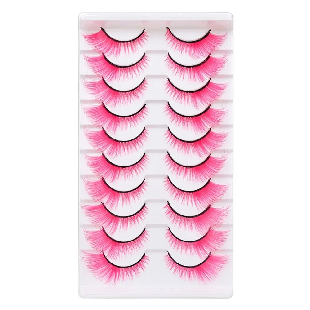 10 paires de faux cils colorés - Eyelash Extension Cat Eye avis et prix