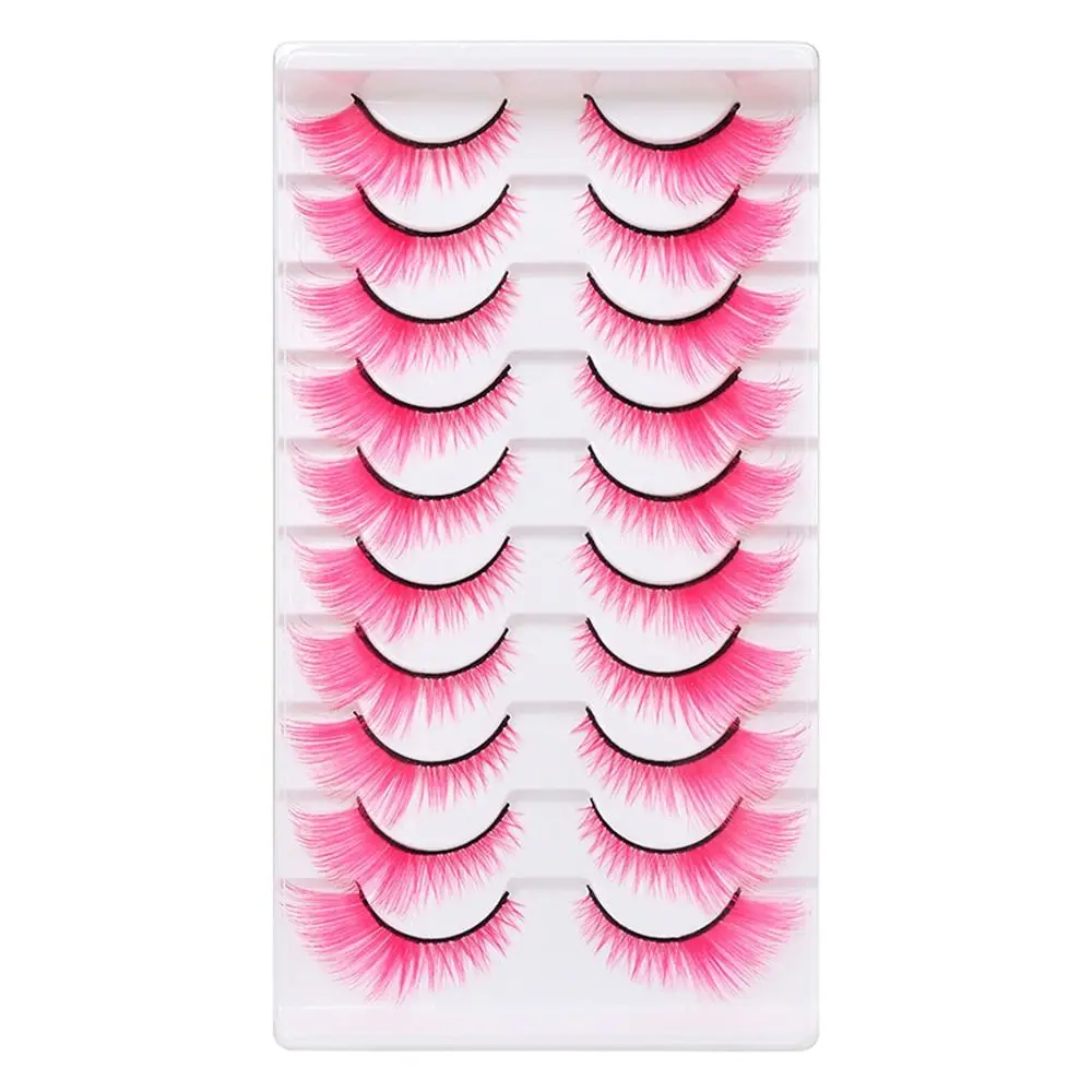 10 paires de faux cils colorés - Eyelash Extension Cat Eye avis et prix