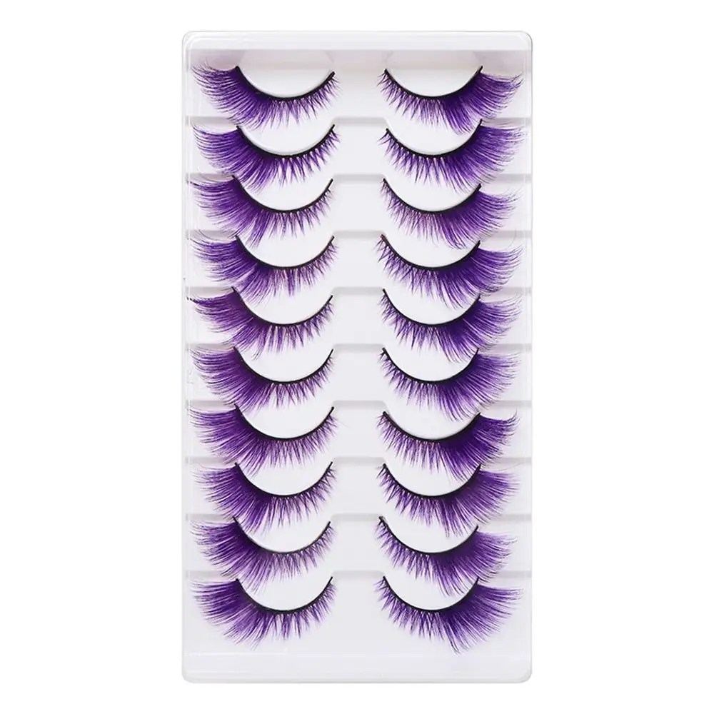 10 paires de faux cils colorés - Eyelash Extension Cat Eye avis et prix