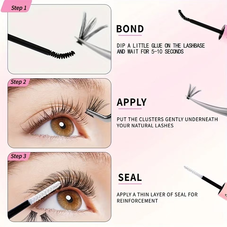 QIUNING Kit de Cils en Grappes - Eyelash Extension Wet Look avis et prix